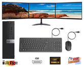 Dell/HP PC Computer Bundle with 3x24" Triple Monitors 8GB 250GB SSD Win 11 Pro - Digital IT Store