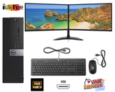 Dell/HP PC Computer Bundle with Dual Monitors 2x24" 8GB 250GB Windows 11 Pro - Digital IT Store