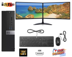 Dell/HP PC Computer Bundle with Dual Monitors 2x24" 8GB 250GB Windows 11 Pro