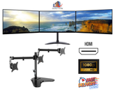 Frameless Triple Monitor Screen bundle 3X27" HDMI Full HD IPS Monitors With Brand New Triple Stand - Digital IT Store