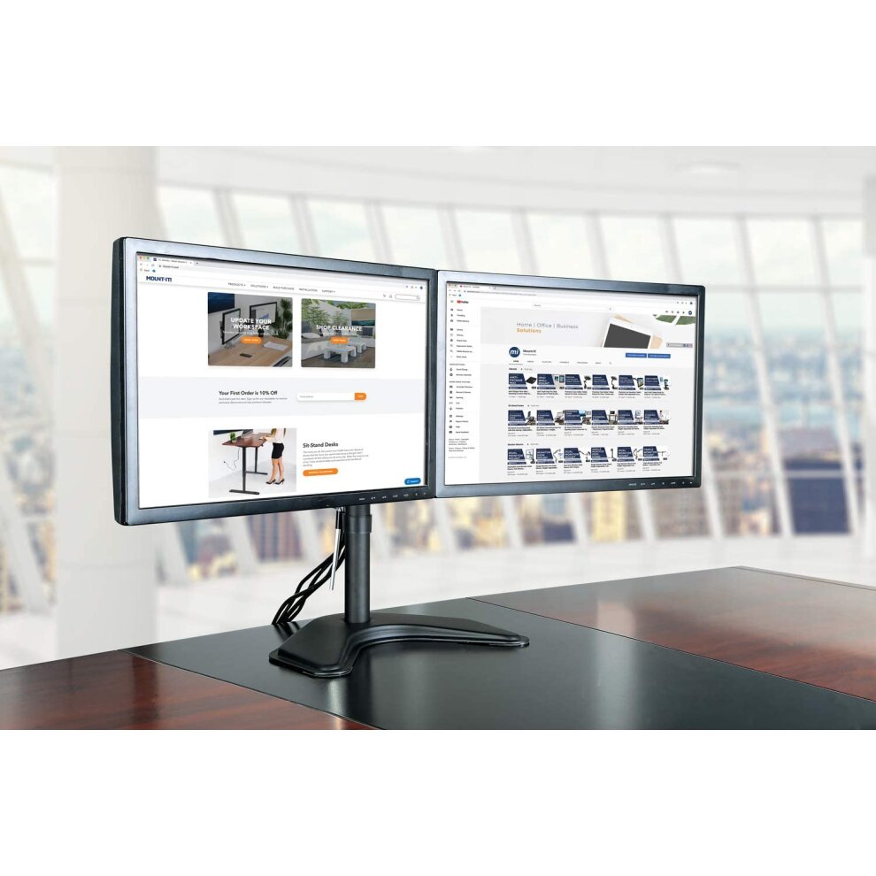 Dual Monitor Screen Full HD HDMI Grade A Dell HP Brand,New Dual Stand 2X22" 44" Setup - Digital IT Store