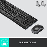 Logitech MK270 Wireless Keyboard and Mouse Combo, 2.4 GHz Wireless, Compact Mouse, 8 Multimedia and Shortcut Keys, 2-Year Battery Life, for PC, Laptop, QWERTY UK English Layout - Black - Digital IT Store