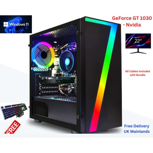 Core i7 Gaming PC Bundle 1TB HDD 120GB SSD 16GB RAM NVidia Geforce GT1030 2GB Windows 11 Pro WiFi - Digital IT Store