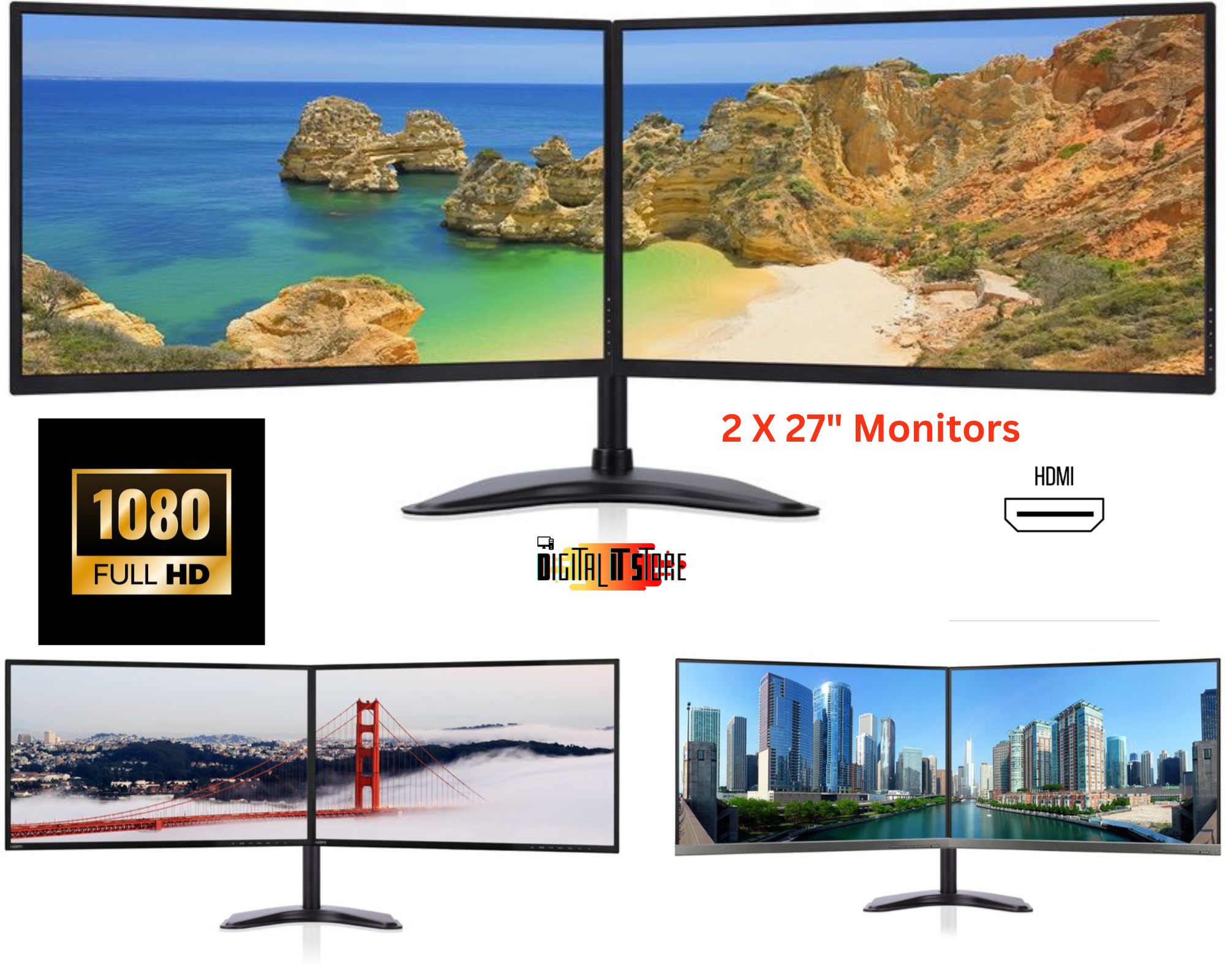 Dual Monitor Screen Bundle 2x27