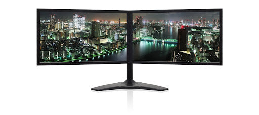 Dual Monitor Screen Dell HP Brand Grade A , HDMI Monitors Brand New Dual Stand 2X22" Setup