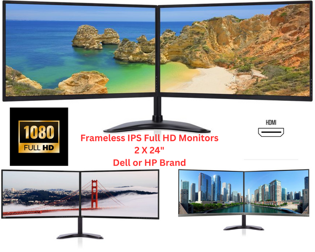 Dual Monitor Screen Dell HP Brand Grade A , HDMI Monitors Brand New Du ...